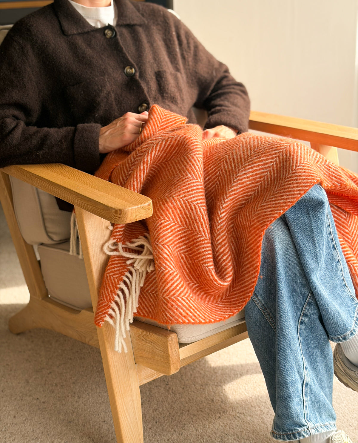 Cornish Herringbone Wool Blanket
