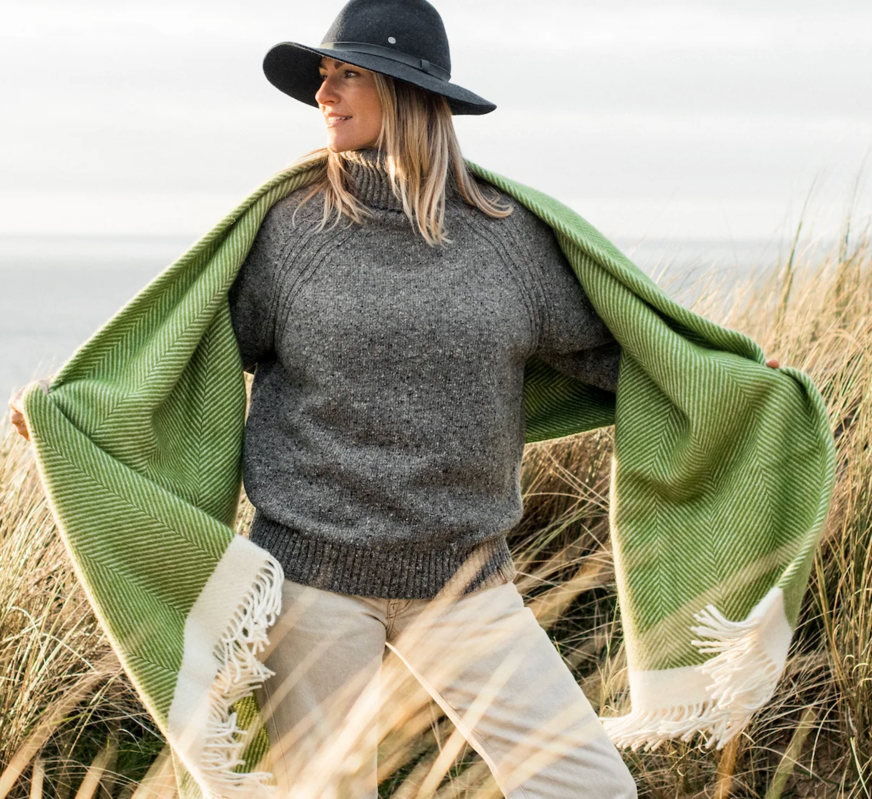 Cornish Herringbone Wool Blanket